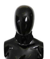 Dolce & Gabbana Black Fur Neck Collar Wrap Lambskin Scarf